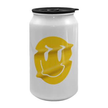 Smile avatar distrorted, Κούπα ταξιδιού μεταλλική με καπάκι (tin-can) 500ml