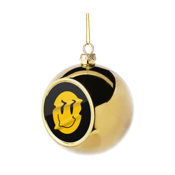 Smile avatar distrorted, Χριστουγεννιάτικη μπάλα δένδρου Χρυσή 8cm