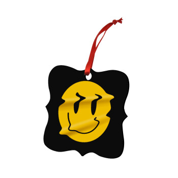 Smile avatar distrorted, Στολίδι Χριστουγεννιάτικο στολίδι polygon ξύλινο 7.5cm