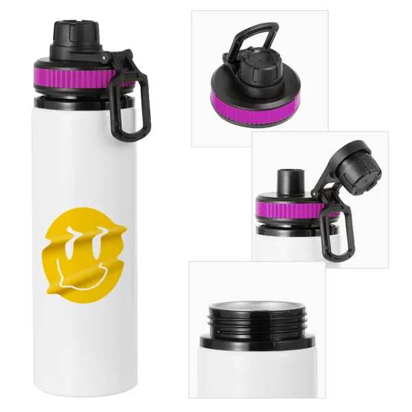 Smile avatar distrorted — Metallic water bottle with safety lid, 850ml aluminum