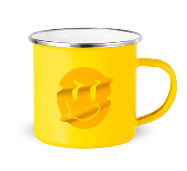 Smile avatar distrorted — Yellow Enamel Metallic Cup 360ml