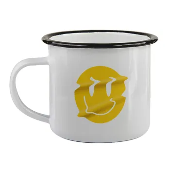 Smile avatar distrorted, Κούπα εμαγιέ με μαύρο χείλος 360ml