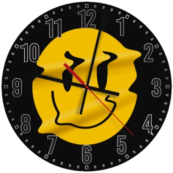 Smile avatar distrorted, Ρολόι τοίχου ξύλινο (30cm)
