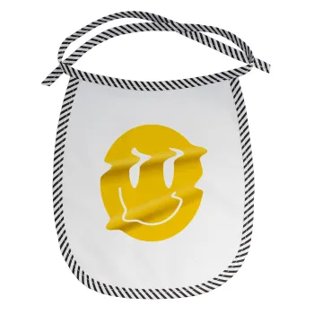 Smile avatar distrorted, Σαλιάρα μωρού αλέκιαστη με κορδόνι Μαύρη