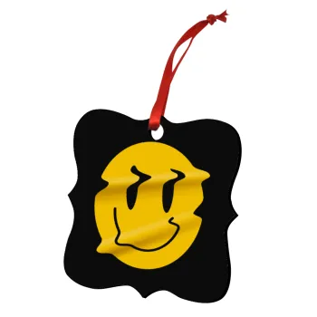 Smile avatar distrorted, Στολίδι Χριστουγεννιάτικο στολίδι polygon ξύλινο 7.5cm