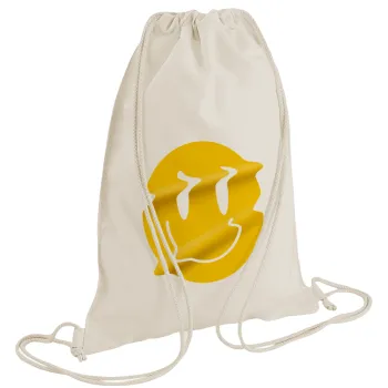 Smile avatar distrorted, Τσάντα πλάτης πουγκί GYMBAG natural (28x40cm)