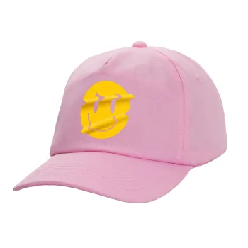 Smile avatar distrorted, Adult Baseball Cap, 100% Cotton, PINK (COTTON, ADULT, UNISEX, ONE SIZE)