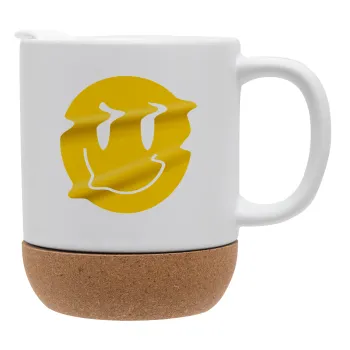 Smile avatar distrorted, Ceramic coffee mug Cork (MAT), 330ml
