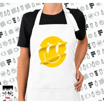 Smile avatar distrorted, Ποδιά μακριά Σεφ ολόσωμη με τσέπες white (ΕΝΗΛΙΚΩΝ)