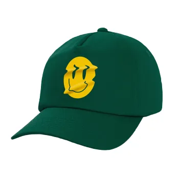 Smile avatar distrorted, Twill Καπέλο παιδικό Bottle Green (100% ΒΑΜΒΑΚΕΡΟ, ΠΑΙΔΙΚΟ, UNISEX)