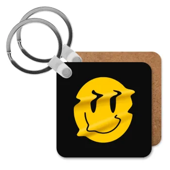 Smile avatar distrorted, Μπρελόκ Ξύλινο τετράγωνο MDF