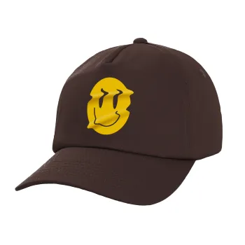Smile avatar distrorted, Καπέλο Ενηλίκων Baseball, 100% Βαμβακερό, Chocolate, Καφέ (ΒΑΜΒΑΚΕΡΟ, ΕΝΗΛΙΚΩΝ, UNISEX, ONE SIZE)