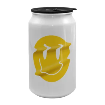 Smile avatar distrorted, Κούπα ταξιδιού μεταλλική με καπάκι (tin-can) 500ml