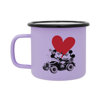 Mickey & Minnie love car, Κούπα Μεταλλική εμαγιέ ΜΑΤ Light Pastel Purple 360ml