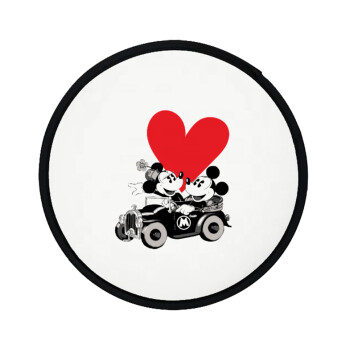 Mickey & Minnie love car, Βεντάλια υφασμάτινη αναδιπλούμενη με θήκη (20cm)