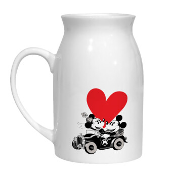 Mickey & Minnie love car, Milk Jug (450ml) (1pcs)