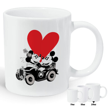 Mickey & Minnie love car, Κούπα Giga, κεραμική, 590ml