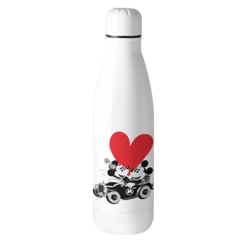 Mickey & Minnie love car, Μεταλλικό παγούρι θερμός (Stainless steel), 500ml