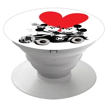 Mickey & Minnie love car, Phone Holders Stand  Λευκό Βάση Στήριξης Κινητού στο Χέρι