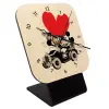 Quartz Table clock in natural wood (10cm)