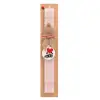 Easter Set, wooden keychain & scented flat Easter candle (30cm) (PINK)