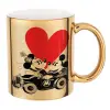 Mug ceramic, gold mirror, 330ml