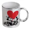 Mug ceramic, silver mirror, 330ml
