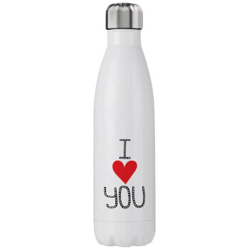 I Love You small dots, Stainless steel, double-walled, 750ml