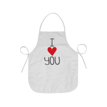 I Love You small dots, Chef Apron Short Full Length Adult (63x75cm)