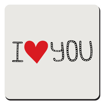 I Love You small dots, Τετράγωνο μαγνητάκι ξύλινο 9x9cm