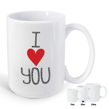 I Love You small dots, Κούπα Mega, κεραμική, 450ml