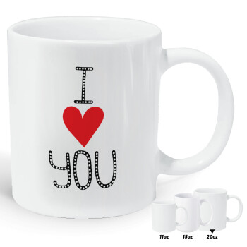 I Love You small dots, Κούπα Giga, κεραμική, 590ml