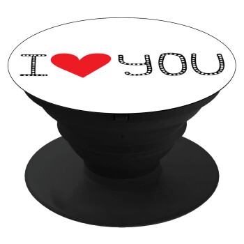 I Love You small dots, Phone Holders Stand  Black Hand-held Mobile Phone Holder