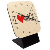Quartz Table clock in natural wood (10cm)