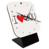 Quartz Wooden table clock with hands (10cm)
