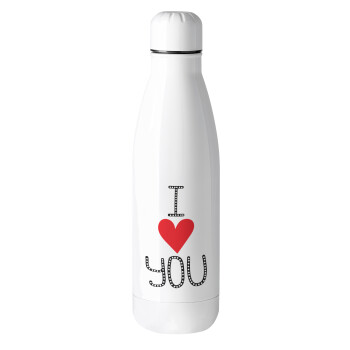 I Love You small dots, Metal mug thermos (Stainless steel), 500ml