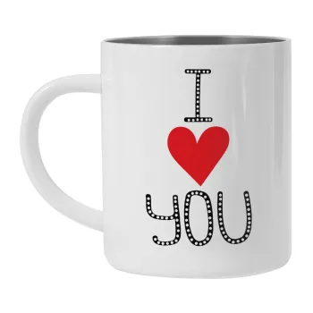 I Love You small dots, Κούπα Ανοξείδωτη διπλού τοιχώματος 300ml