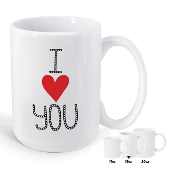 I Love You small dots, Κούπα Mega, κεραμική, 450ml