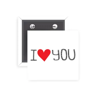 I Love You small dots, Κονκάρδα παραμάνα τετράγωνη 5x5cm