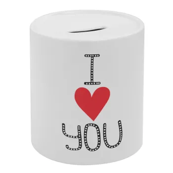 I Love You small dots, Κουμπαράς πορσελάνης με τάπα