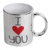 Mug ceramic, silver mirror, 330ml