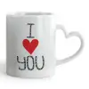 Mug heart handle, ceramic, 330ml
