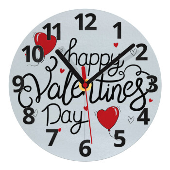 Happy Valentines Day!!!, Ρολόι τοίχου γυάλινο (20cm)