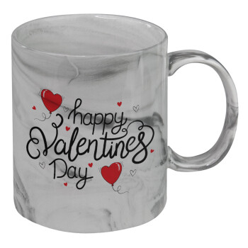 Happy Valentines Day!!!, Κούπα κεραμική, marble style (μάρμαρο), 330ml