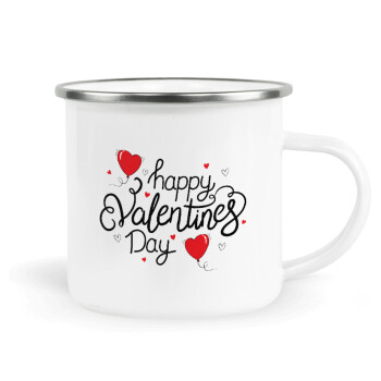 Happy Valentines Day!!!, Κούπα Μεταλλική εμαγιέ λευκη 360ml