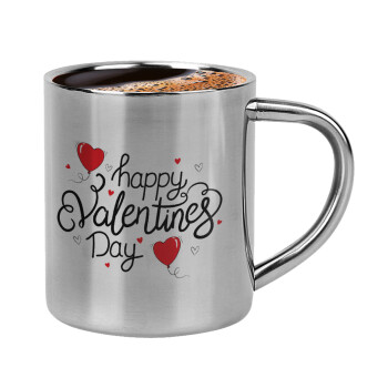 Happy Valentines Day!!!, Double-wall metal cup for espresso (220ml)