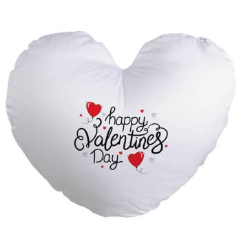 Happy Valentines Day!!!, Μαξιλάρι καναπέ καρδιά 40x40cm περιέχεται το  γέμισμα