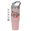 Pink color, 890ml (30oz) stainless Steel Tumbler with Handle