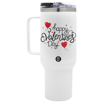 Happy Valentines Day!!!, Mega Stainless steel Tumbler with lid, double wall 1,2L