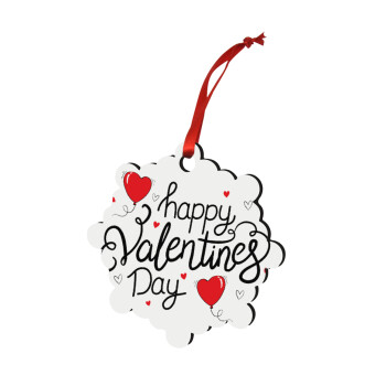Happy Valentines Day!!!, Χριστουγεννιάτικο στολίδι snowflake ξύλινο 7.5cm